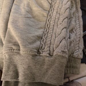 Gray Cable Knit Women's Pants